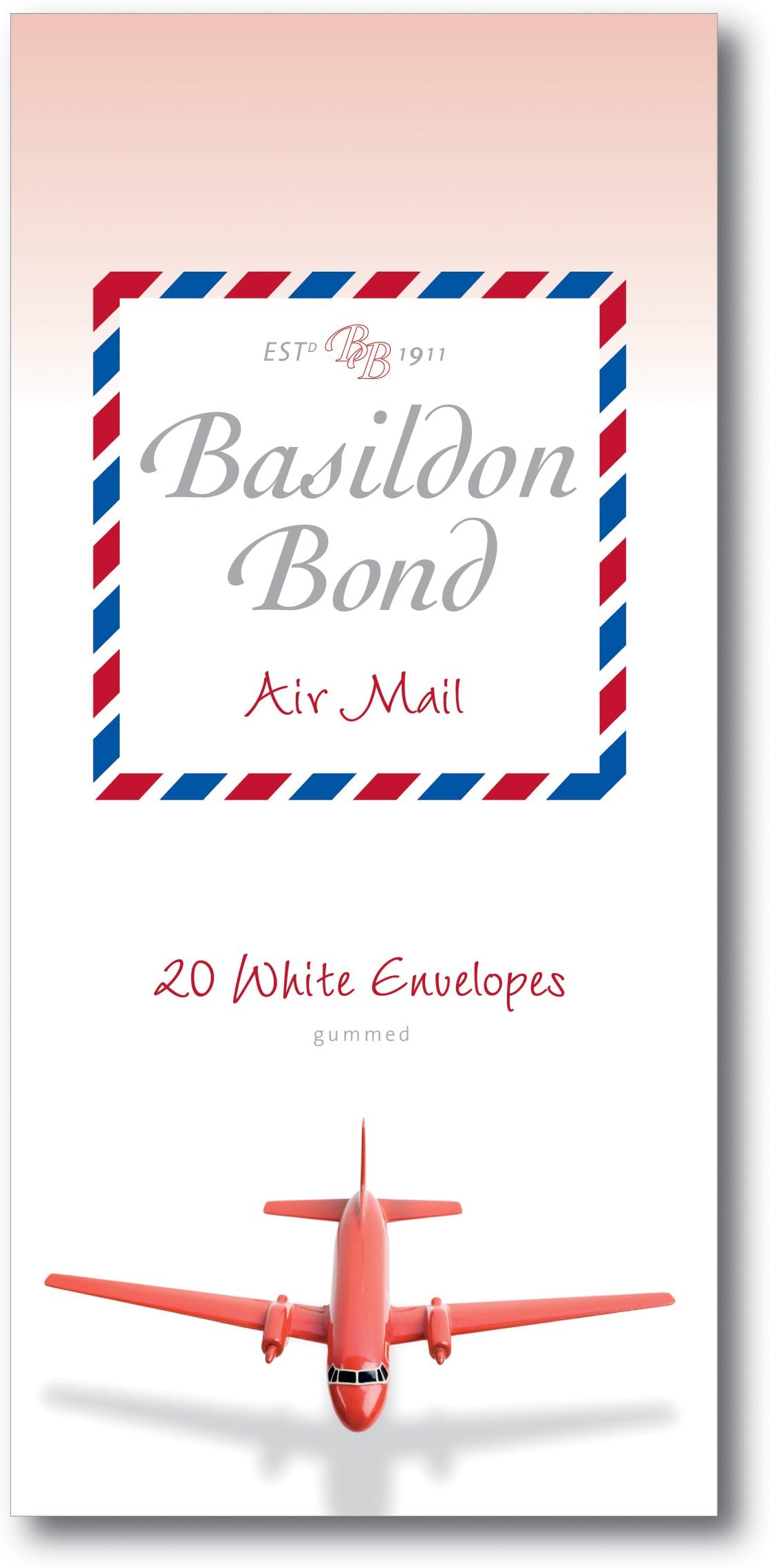 Basildon Bond P4TO 89 x 187 mm Gummed Envelope - Airmail White (Pack of 20),100080078