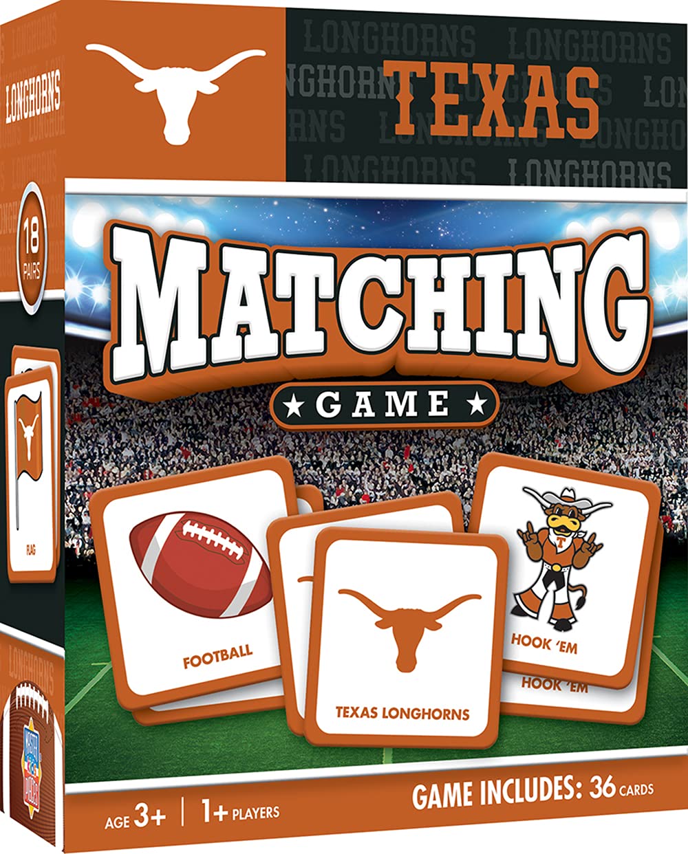 MasterPieces Sports Games - Texas Longhorns NCAA Matching Game - Game for Kids and Family - Laugh and Learn