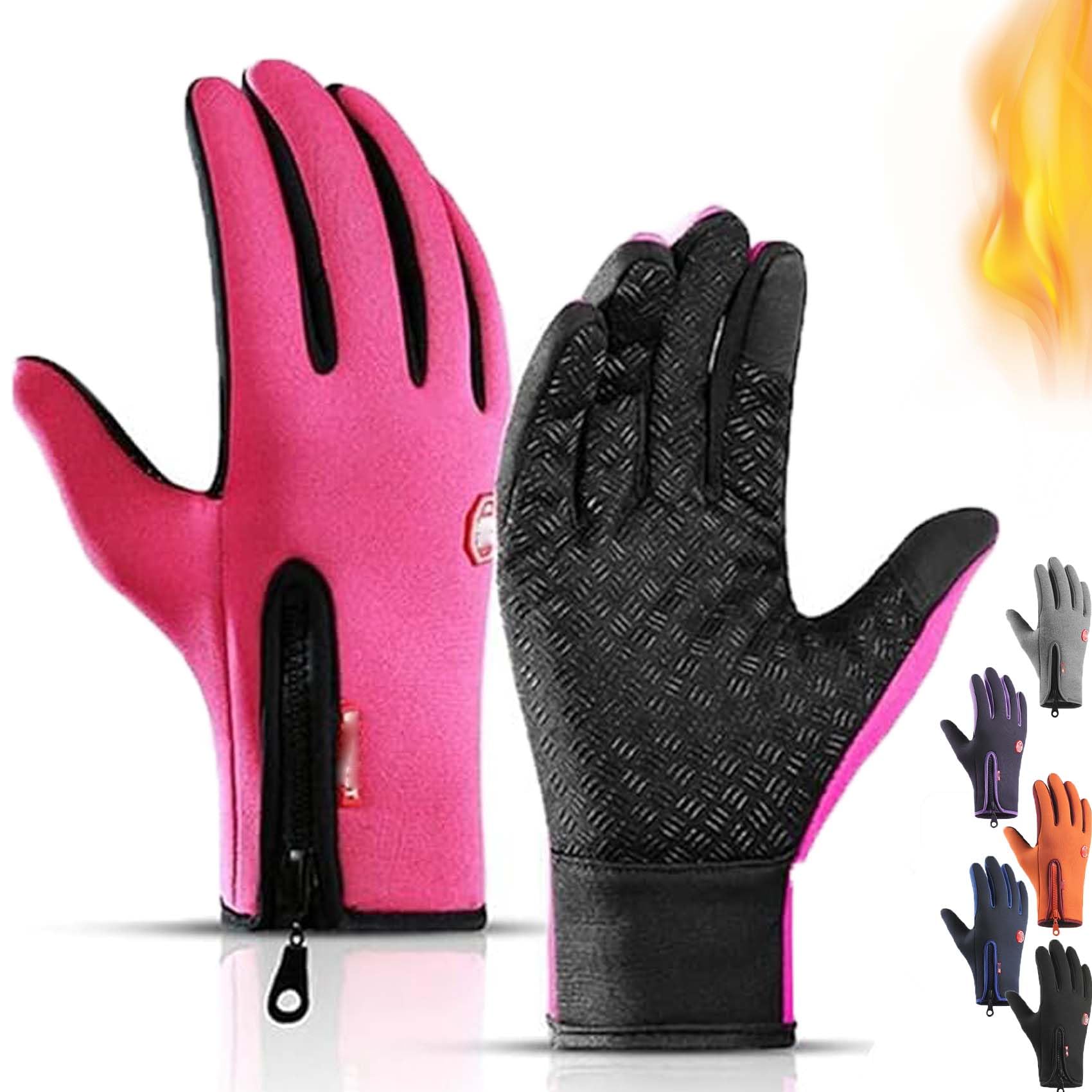 2026 New Ultimate Waterproof & Windproof Thermal Non-Slip Gloves,Winter Gloves for Men & Women,Warm Thermal Touch Screen Running Waterproof & Windproof,Resistant Cycling Glove Pink Small