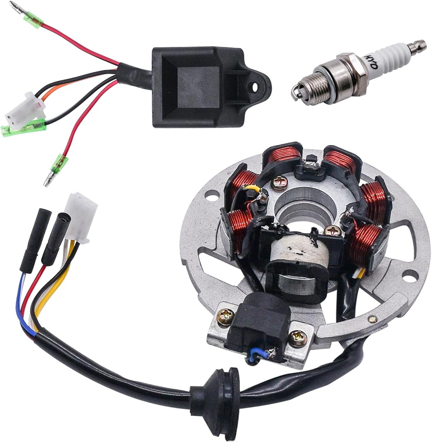 Scrambler 50 Magneto Stator for Polaris Scrambler 50 90 2001-2003 for Sportsman 90 2001-2006 for Predator 50 90 2003-2006 for ETON 50 90 RXL-50 RXL-90 with Ignition Box