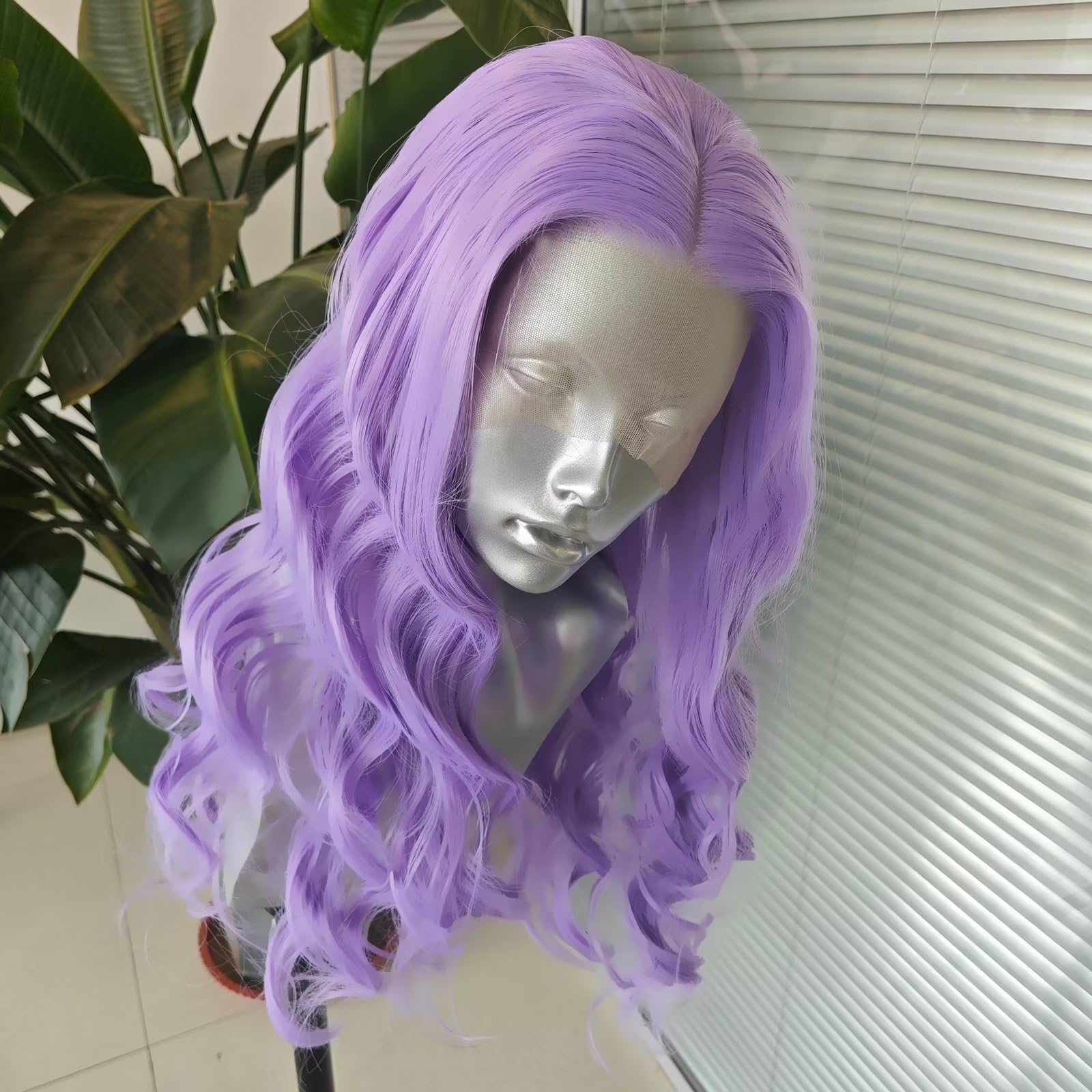 24” Purple Body wavy Lace Front Wig NEW Amazon.com : Colorful Bird Pink to Purple Lace Front Wig  main image 2