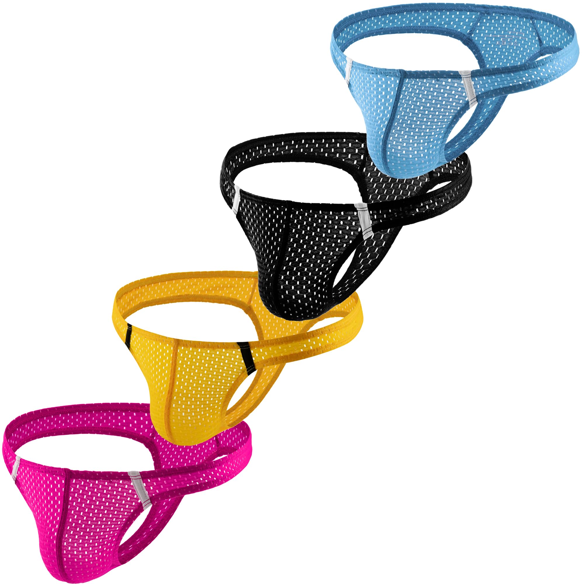 YOOBNG Mens Micro Mesh Thongs T-Back G-Strings Thongs Breathable Low Rise Underwear