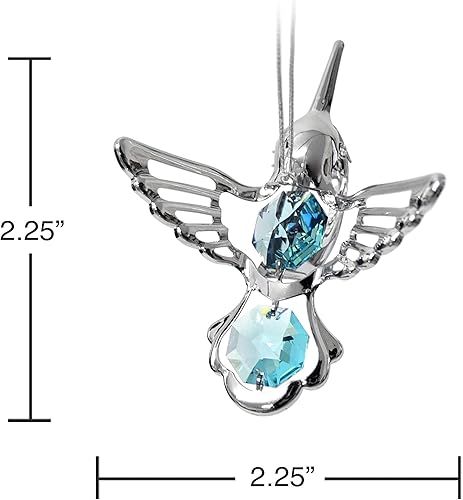 Miniatura 4 de Mascot Green Mascot - Colgante de colibrí cromado de cristal, ideal para el día de San Valentín, cumpleaños, graduación, boda, aniversario,