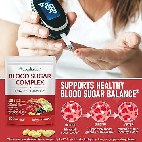 Miniatura 8 de XINSZLIN Complejo de azúcar en sangre, complejo de azúcar en sangre, 20 ingredientes activos con fenogreco, hoja de morera, melón amargo y extracto