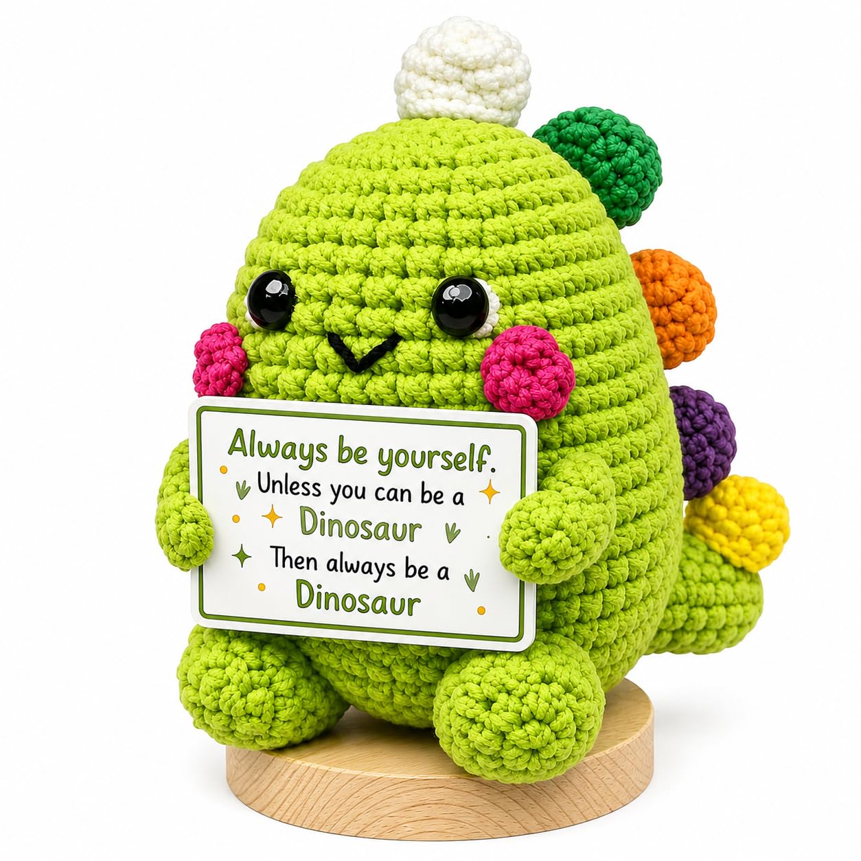 Suwnwk Dinosaur Gifts, Positive Crochet for Desk Decor & Everyday Use