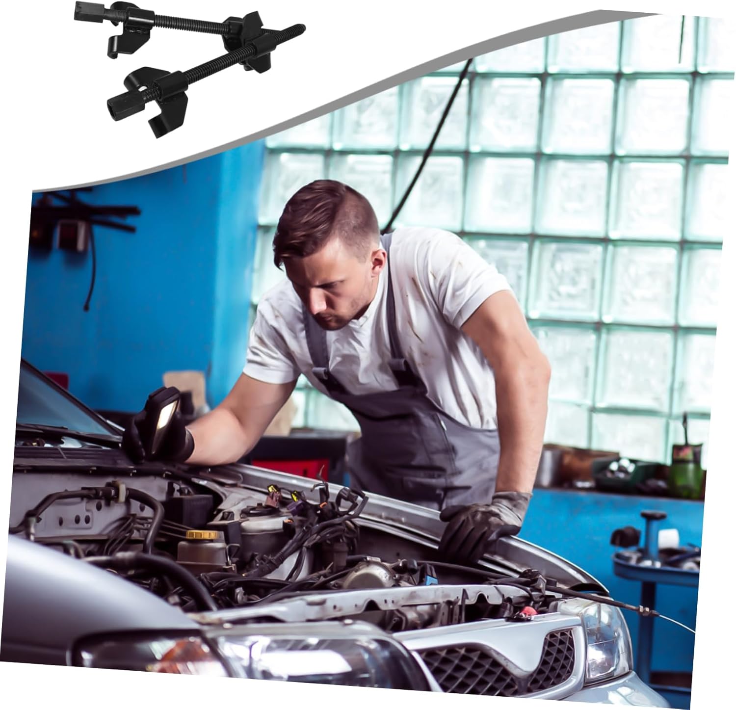 Mikinona Coil Spring Compressor Tool Automotive Strut Spring Removal Easy to Use Design Compact for Storage