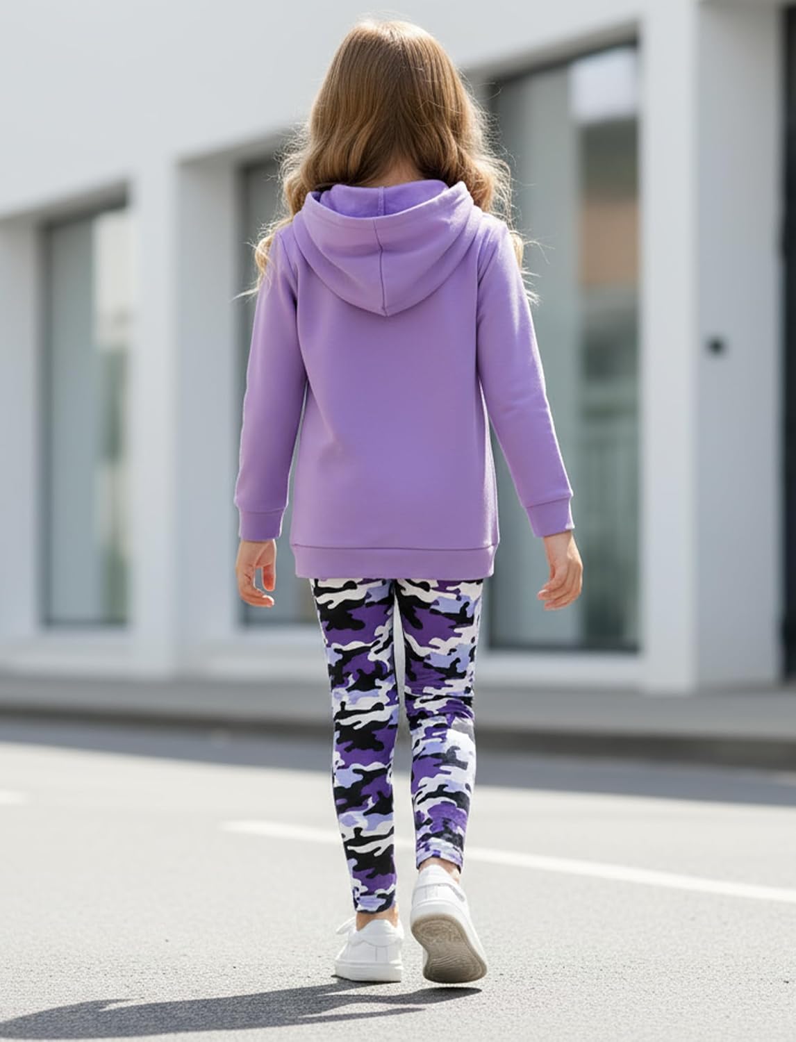 PATPAT Girls Hooded Sweatshirt Leggings Set 2 Piece Fall Outfit 4-12Y image 4