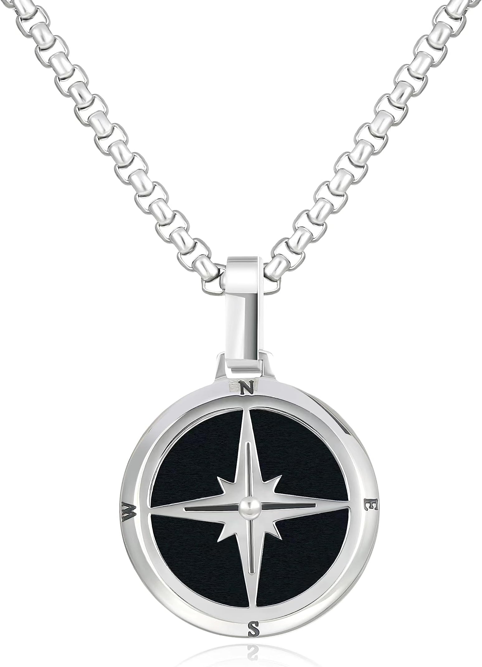 GenericLYLYMIMI Necklace for Men Men's Compass Pendant Necklace Stainless Steel Navigator Forged for Male Jewelry