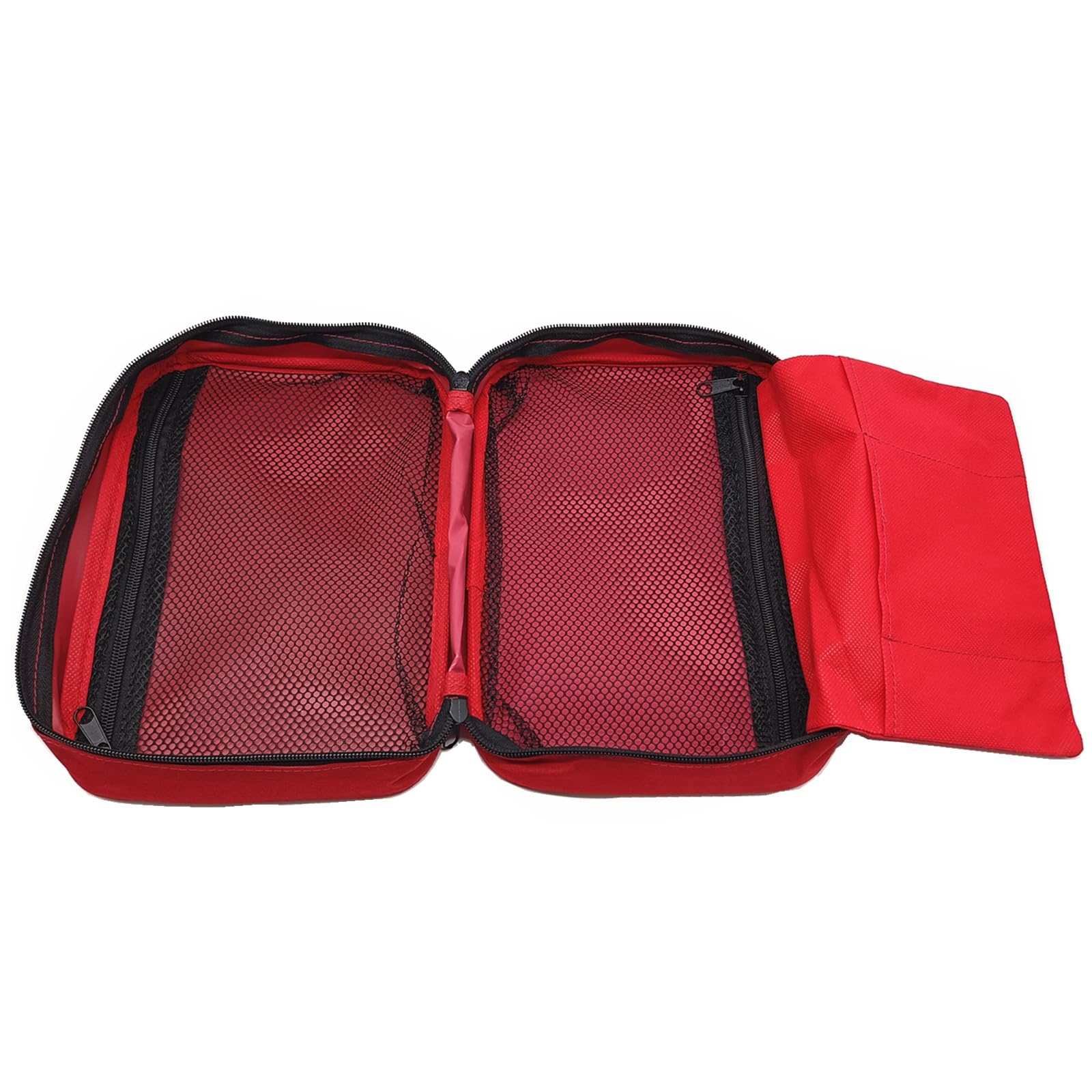 Jipemtra Red First Aid Bag Empty Travel Rescue Pouch Medical Bags First Responder Storage Compact Survival Medicine Emergency Bag for Car Home Office Kitchen Sport Outdoors (QZ) - Image 3