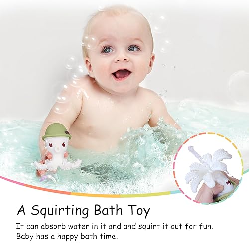 Miniatura 4 de Mombella Mordedor de pulpo para bebés de 3 meses en adelante, juguete de dentición infantil de silicona suave, masticable funcional para calmar las