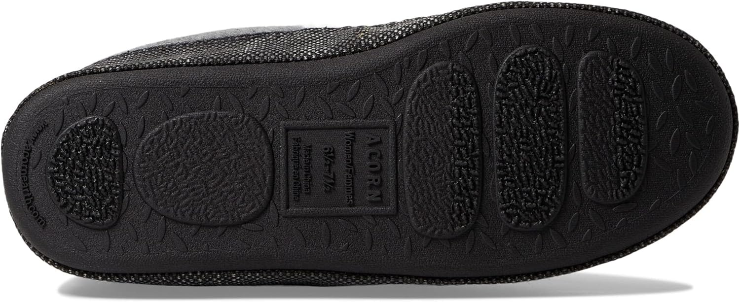 Acorn Women's All-Season Recycled Berber Madison Moc Slippers, Faux Fur Moc Toe, Solid, Bow, US Women's Size - Image 3