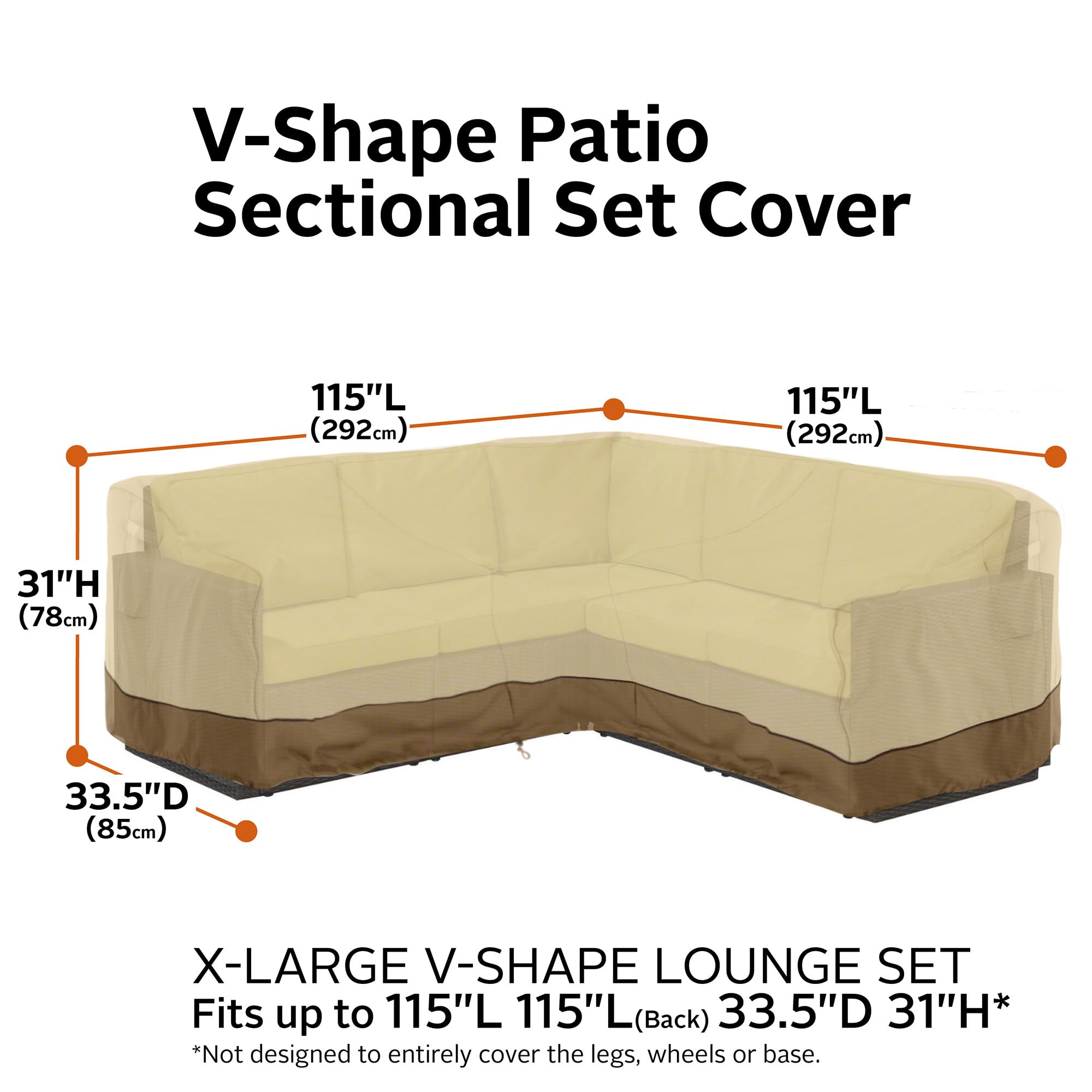 Classic Accessories Copridivano componibile a V Veranda XL