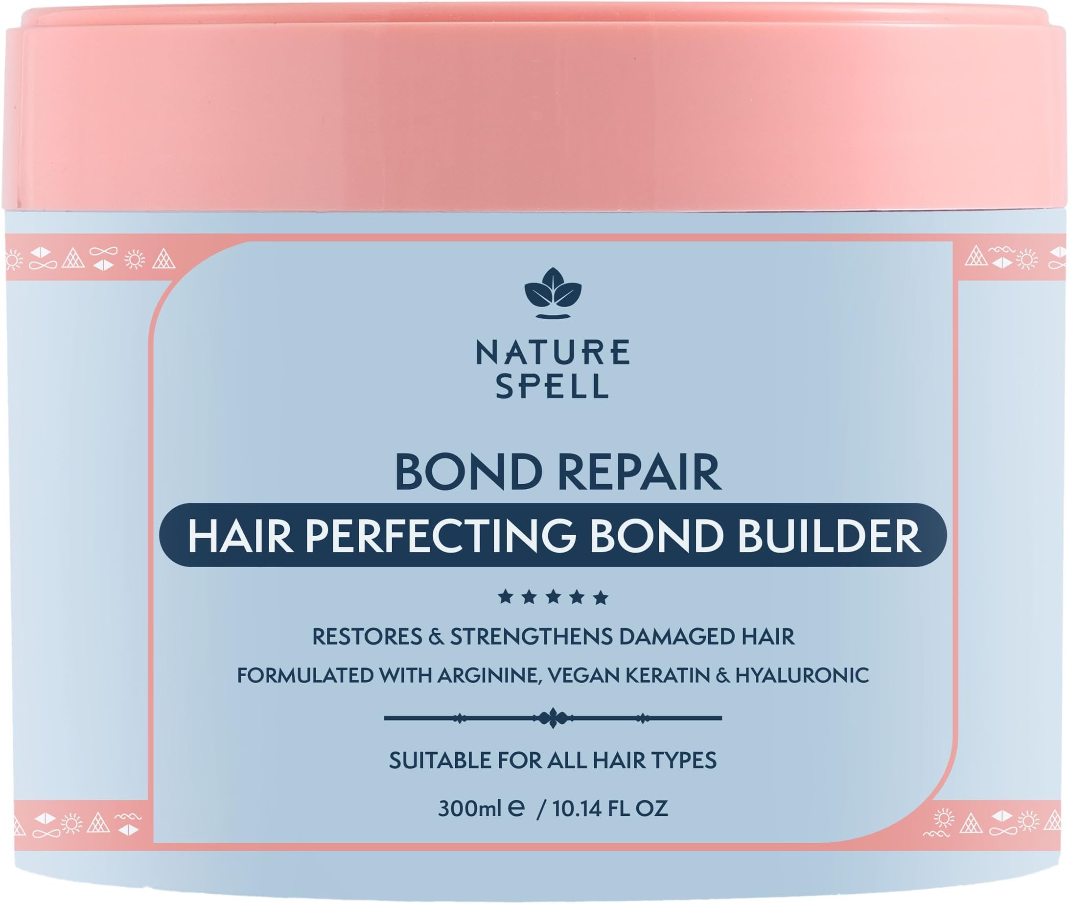 Nature Spell Bond Repair Pre-Shampoo Hair Builder, Sulfate & Paraben Free with Vegan Keratin, Deeply Hydrates & Strengthens Damaged Strands, Color Safe, For All Hair Types, Vegan, 10.14 fl oz