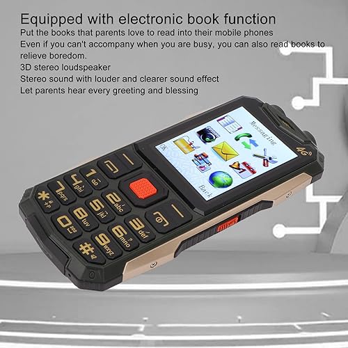 Miniatura 7 de Teléfono celular desbloqueado para personas mayores, pantalla clara, botones grandes, volumen, fácil teléfono móvil, compatible con SOS, linterna,