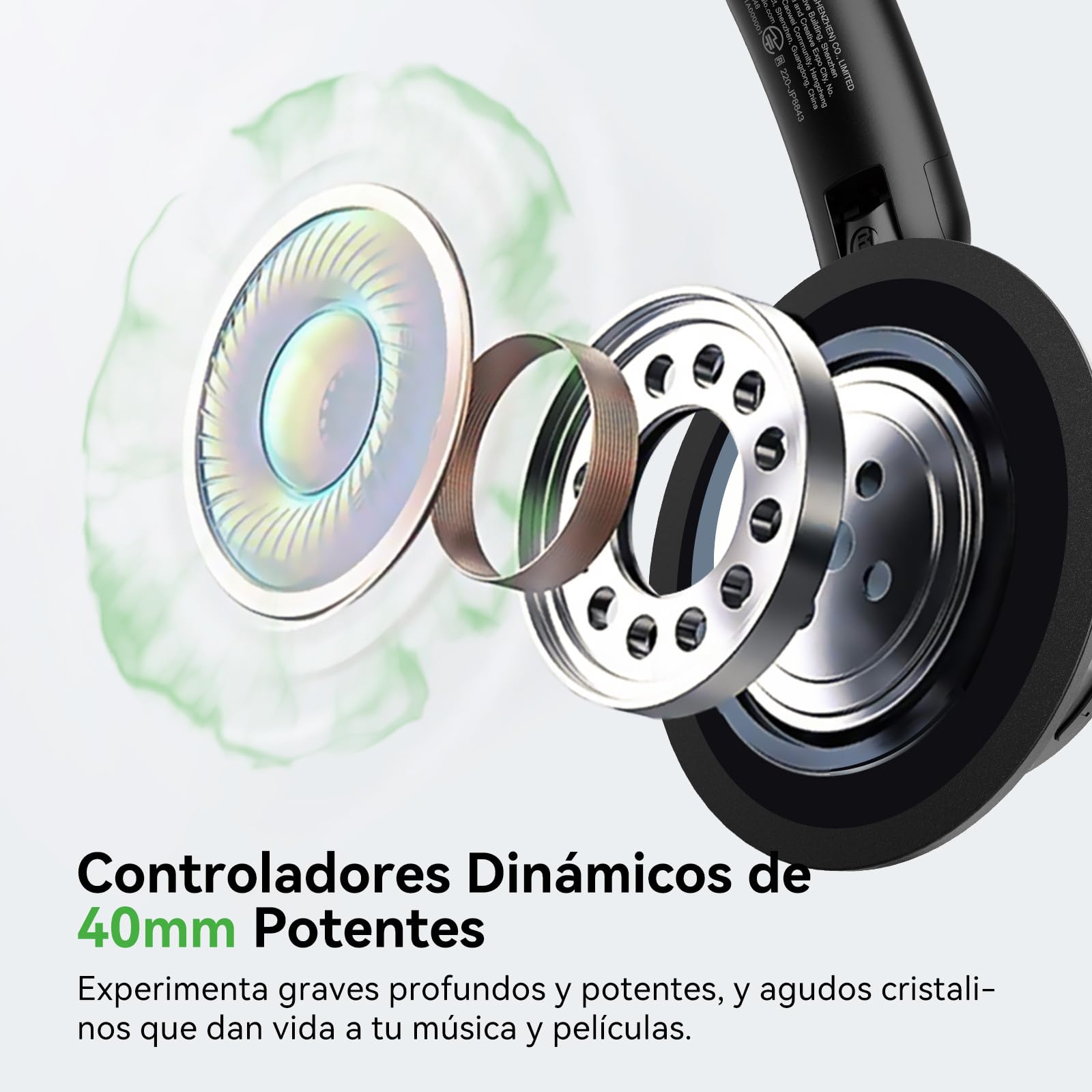 OneOdio Focus A1 Pro Auriculares On-Ear Inalámbricos con Cancelación Ruido
