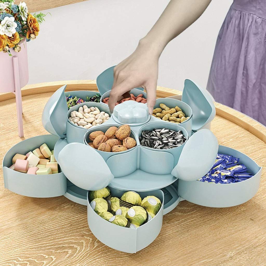 Amazon｜花びらの形の回転キャンディボックス、スナックナッツボックス