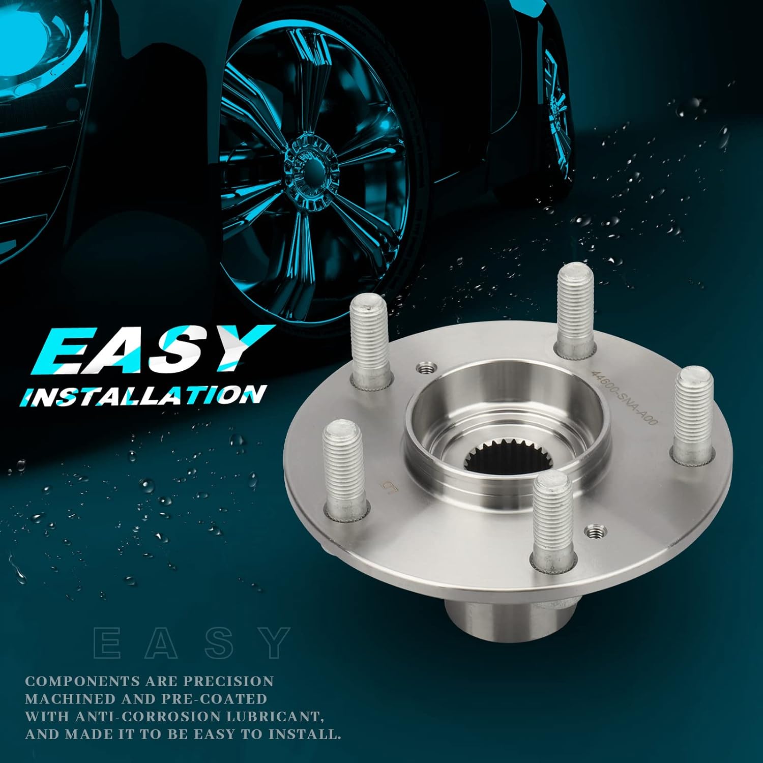 IRONTEK 2PCS 44600-SNA-A00x2 Wheel Hub Front Compatible for 2006-2011 for Honda Civic 1.3L L4/1.8L L4 Driver or Passenger Side Wheel hub (5 Lug)