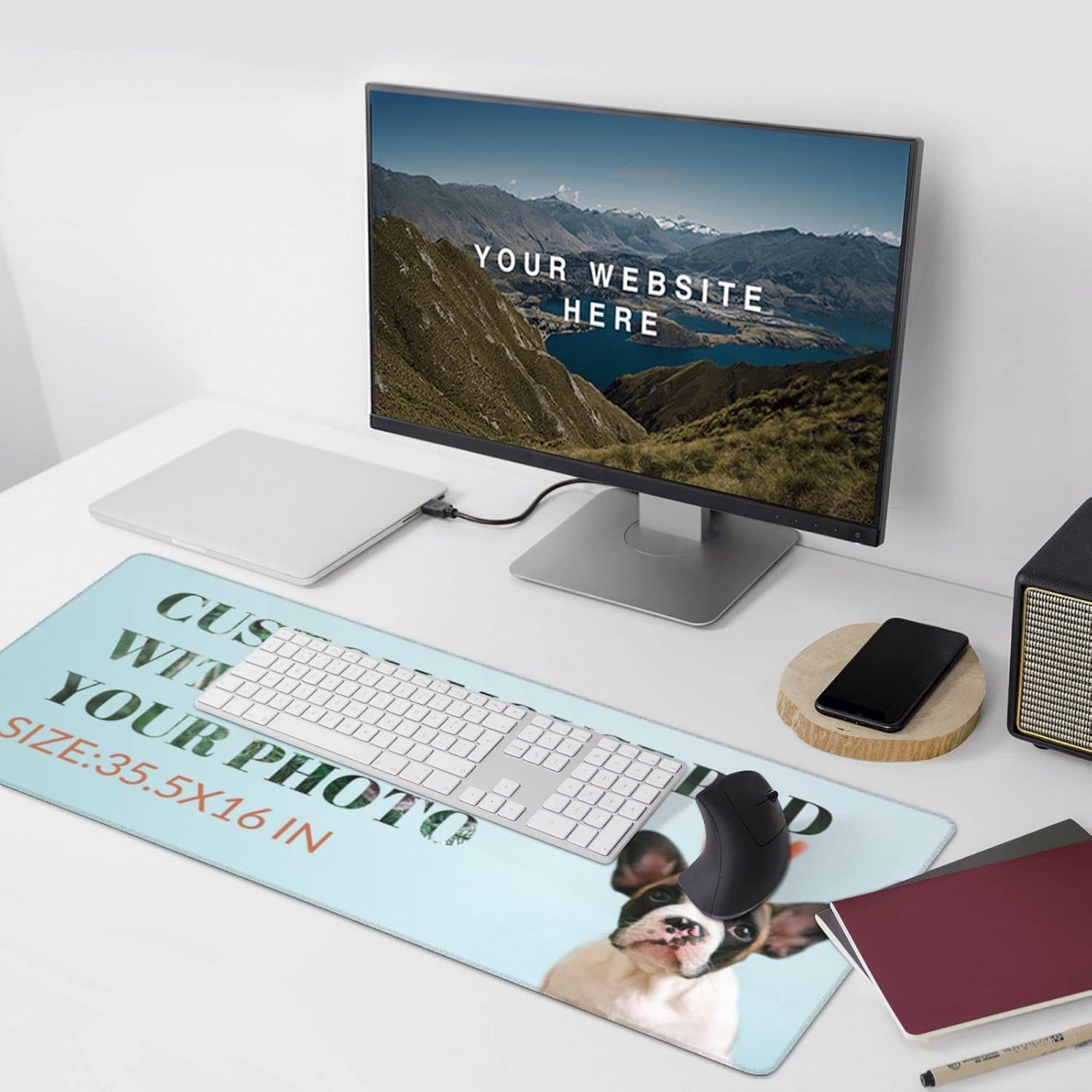 Custom Mouse Pad with Photo for Desk Gaming,Personalized Cool Cute Funny Mouse Pad for Wireless Mouse with Picture 35.5x16 in