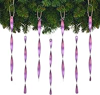 Vista 36 de AMS Adornos para árbol de Navidad, juego de 24 piezas de adornos de carámbanos retorcidos de aluminio para árbol de Navidad, fiesta de Año Nuevo