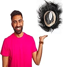 Euphoria® ORIGINAL USA SUPER MONO Hair Patch for Men, 100% Natural Human Hair Wig, Lightweight and Durable Toupee can be Install with Hair System Clips, Glue or Tape (Natural Black, 9x7)