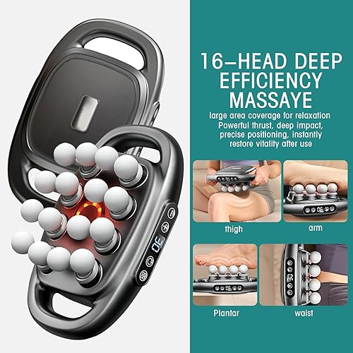 Miniatura 5 de 16-Drive 8-Head Massage Gun Set, 8 Head Massage Gun Deep Tissue, New Upgrade Needsary Massager,Neck Massager, with 16 Massages Heads 3 Modes & 30
