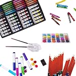 KINSPORY Art Kit, 139 Pack Art Set with 2 Sketch Pads, Deluxe Art Supplies Crafts Wooden Case, Watercolor Pens, Colored Pencils, Oil Pastels, Paints, Painting Drawing Coloring Gift for Artists Kids