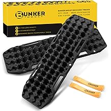 BUNKER INDUST Off-Road Traction Boards, Pair Recovery Tracks Traction Mat for Jeep Mud, Sand, Snow Traction Pads-Black Emergency Tire Traction Device (Gen 10th)