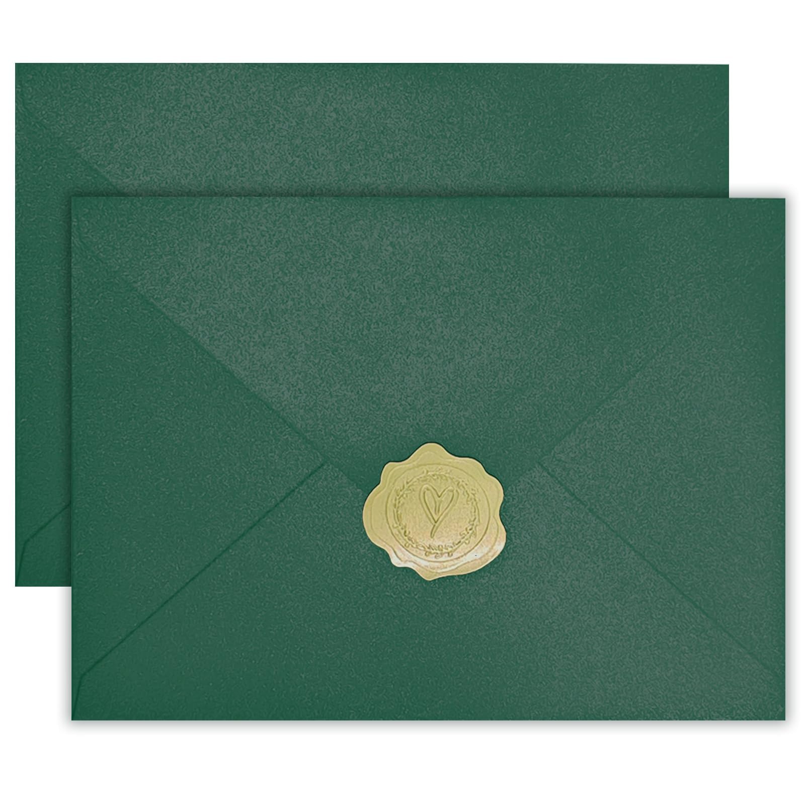 YINUOYOUJIA 50 PCS Pearl Green Envelopes A7,5 x 7 Green Shimmer Envelopes for Invitation,Perfect for Wedding Invitation Cards,Birthday RSVP Invite,Christmas 5.25 x 7.25 inches