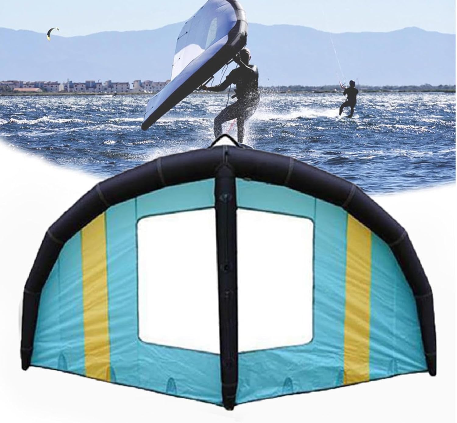 Inflatable Surfing Wing Windsurfing Sail,Lightweight Stable Inflatable Kite Hydrofoil,Wind Surfing Surfboard and Sail,with Storage Bag Kiteboard,5m³