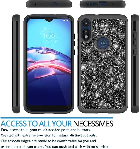 Miniatura 2 de Yodueiv Funda de teléfono para Moto E 2020, Motorola E 2020 para niñas y mujeres, bonita funda resistente con purpurina para Motorola Moto E 2020