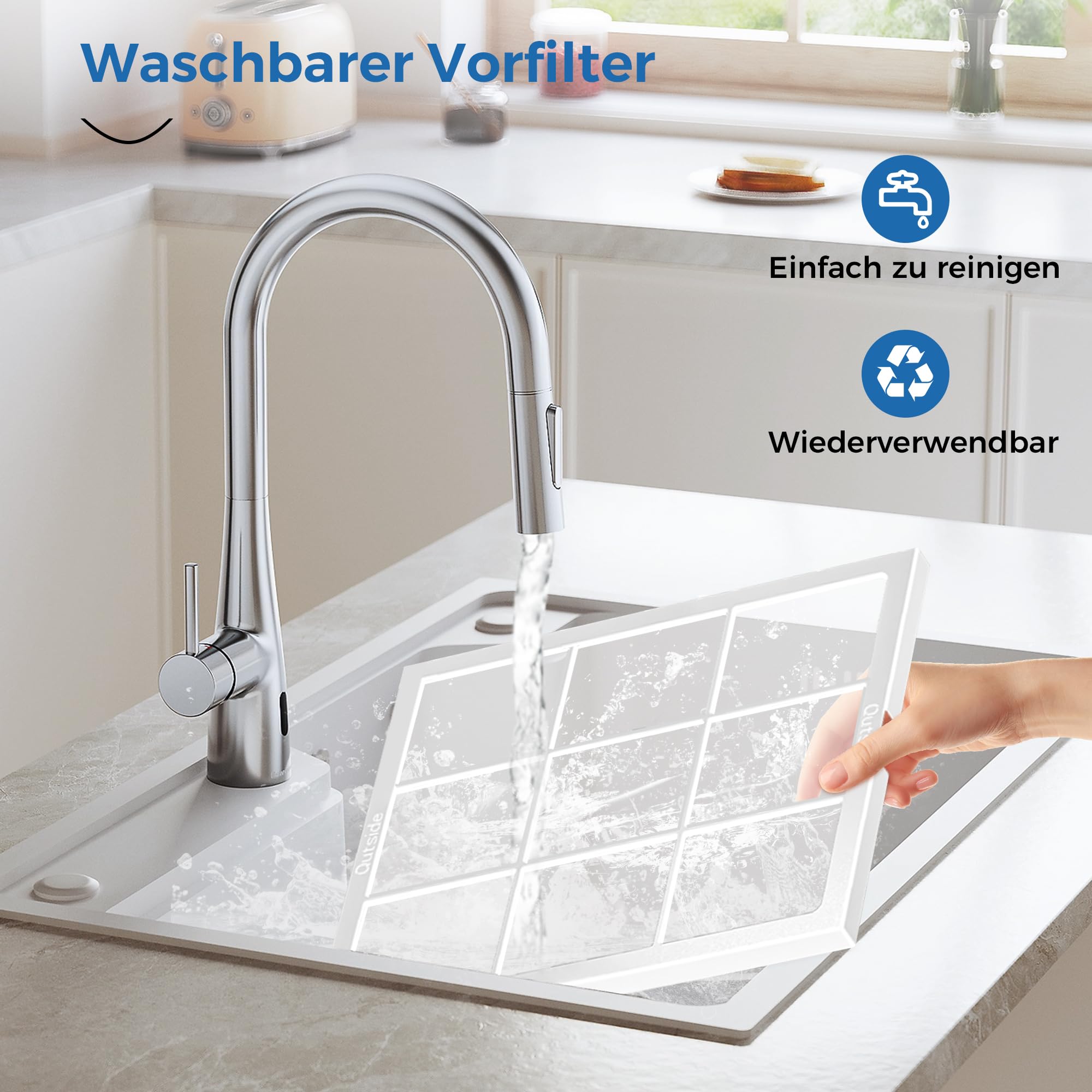 Ersatzfilter kompatibel mit dem ZX001-Luftreiniger, 3-in-1-HEPA- und Hochleistungs-Aktivkohlefilter für den Hausgebrauch, 2er-Pack
