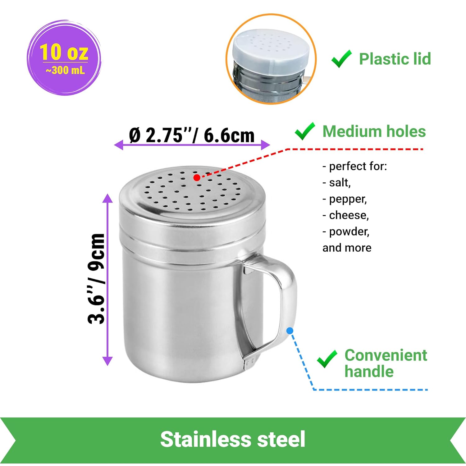 CUSINIUM Red Popcorn Plastic Scoop with Popcorn Salt Shaker (Handle, Plastic Cap) - Popcorn Concession Supplies Bundle - Image 4