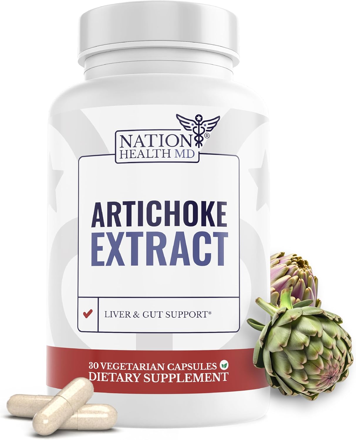 Artichoke 500 mg - Natural Artichoke Extract for Liver Health Supplement - Digestive Support for Women & Men - Vegan, Dairy & Gluten Free, Non-GMO - 30 Capsules