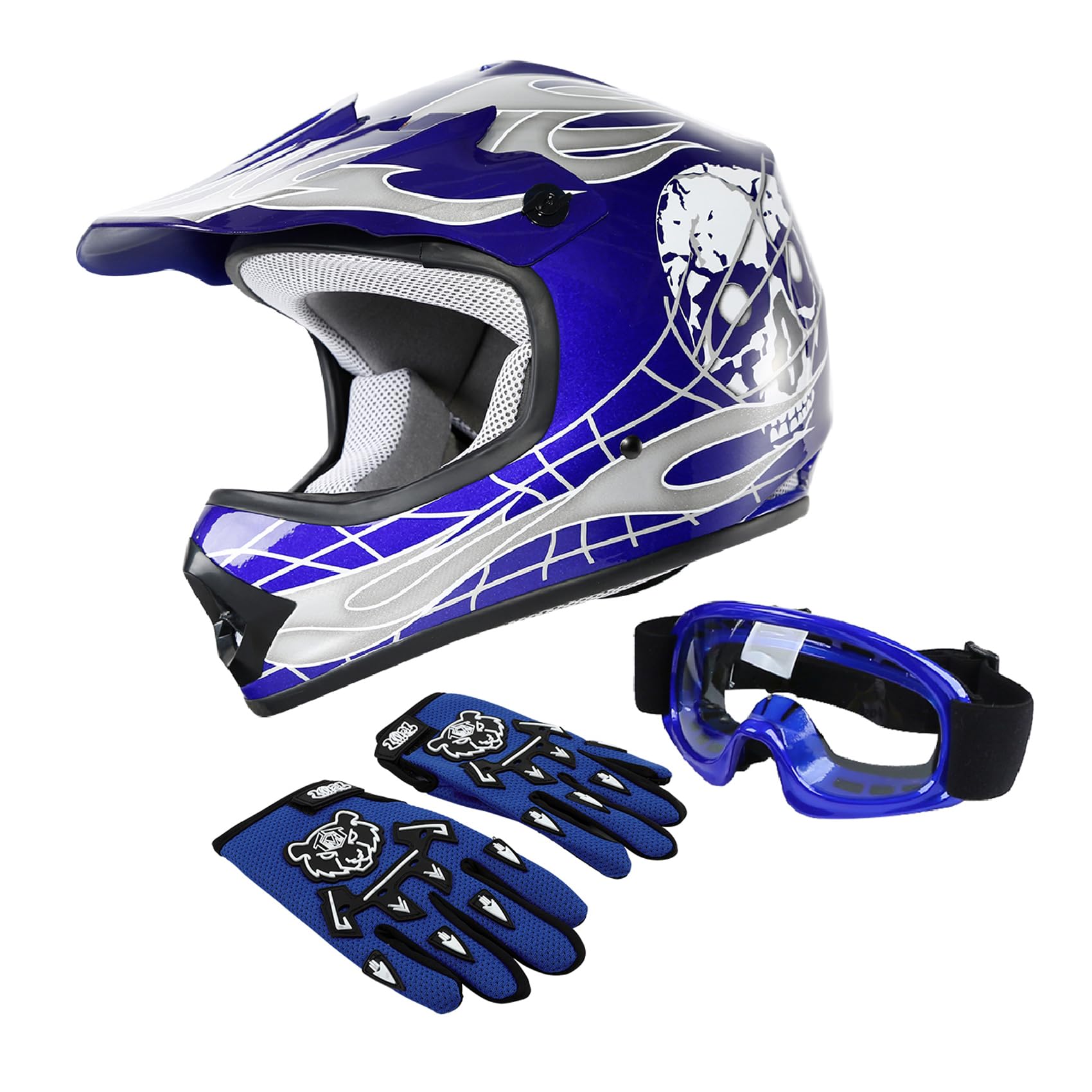 XFMT DOT Youth Kids Motocross Offroad Street Dirt Bike Helmet Goggles Gloves ATV Mx Helmet