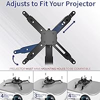 Vista 3 de VIVO Soporte de montaje para proyector de techo de pared ajustable universal, proyección de longitud extensible, negro, MOUNT-VP06B