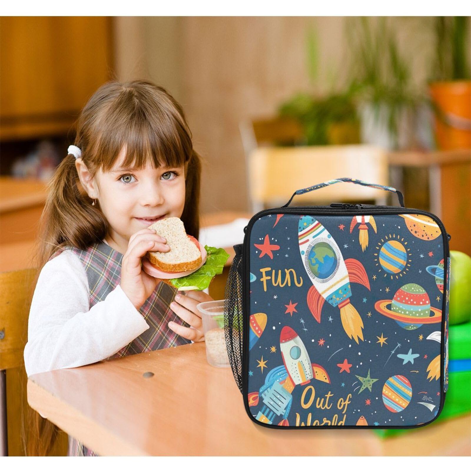 Amazon.com: Kids Lunch Bag Space Rocket Planet Insulated Lunch Box