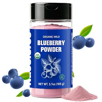 Nacolorce Natural freeze-dried blueberry powder - 100% Pure Berry with Antioxidants & Vitamins, No Sugar Added, Non-GMO Vegan Gluten-Free, for Baking, Smoothies