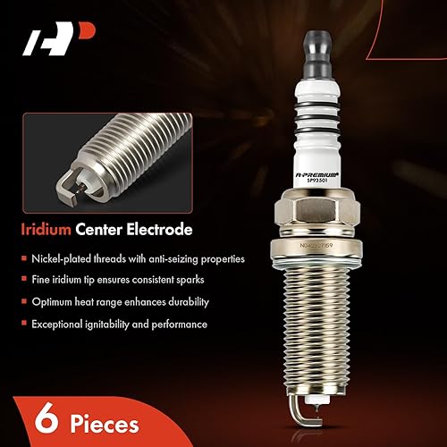 Miniatura 3 de A-Premium Bujías de iridio Platinum 93501 LKAR7BIX-11S (paquete de 6) compatibles con Nissan Altima 2007-2018, Murano 2009-2020, Pathfinder, Maxima,
