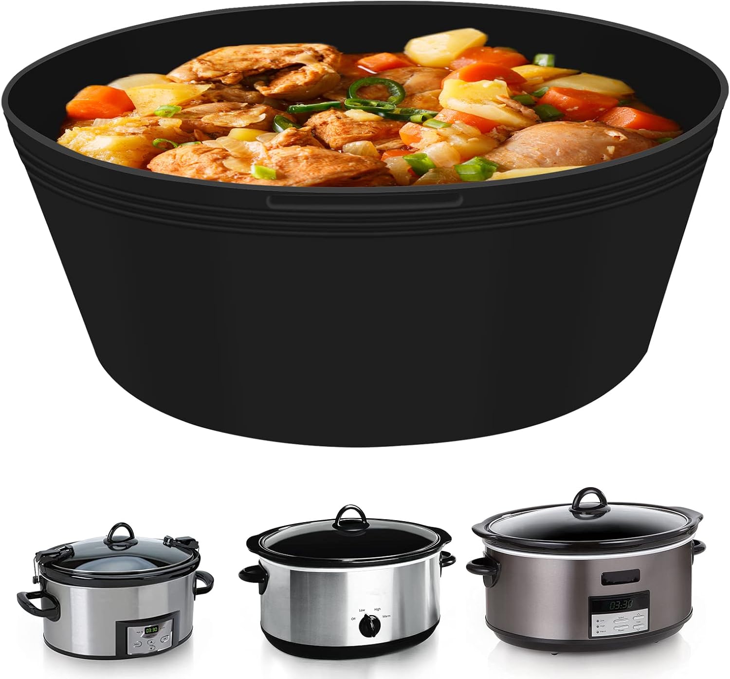 6 QT Silicone Slow Cooker Liner fit 6 QT Oval Slow Cooker