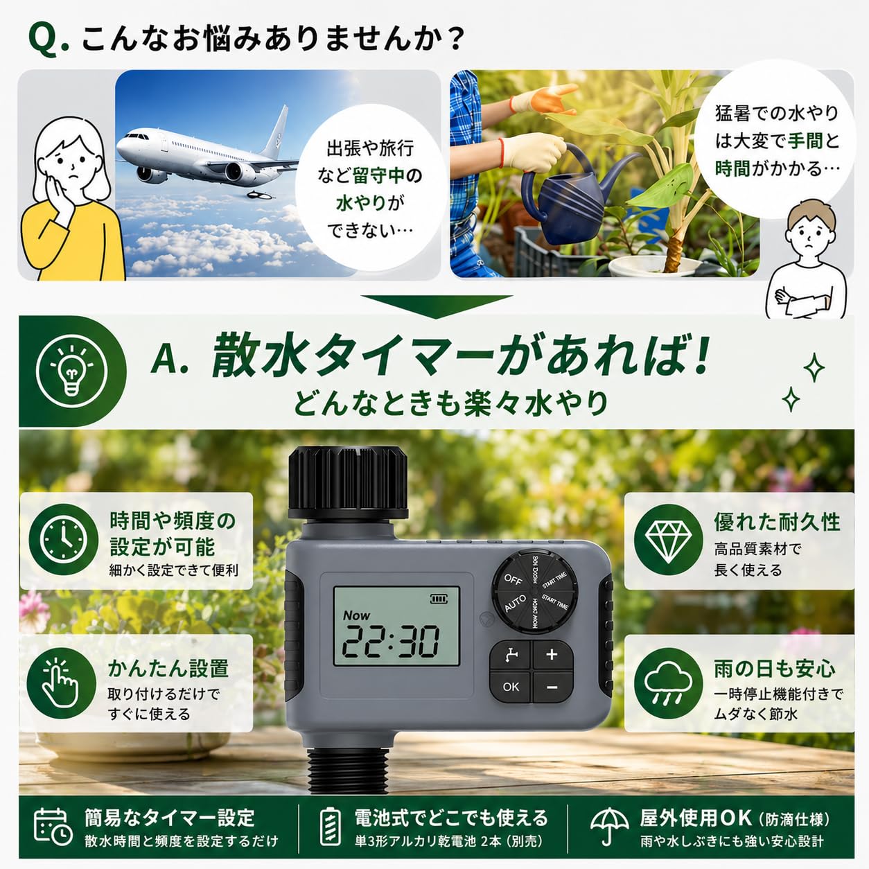 Amazon.co.jp: SKD かんたん自動水やりシステム スターターキット 散水