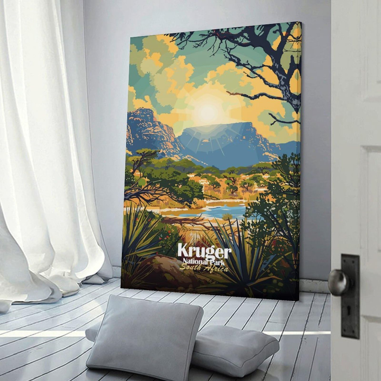 Junmoney Frame-Style-6 Kruger National Park South Africa Home Decor Wall Art 20X30inch(50X75cm), For Living Room, Lounge Or Sitting Room, A Home Accent With Warm Character