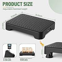 Vista 2 de SOYO Taburete de un solo paso para movilidad, dispositivo de asistencia de plataforma de pasos pequeños antideslizante para interiores/exteriores