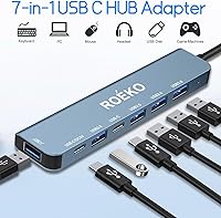 Vista 2 de Hub USB 3.0, Hub USB c, Hub USB con adaptador multipuerto, Divisor USB con 1xUSB 3.0, 4xUSB2.0, 2 x USB C, Hub para MacBook Pro/PC/Laptop/Tablet