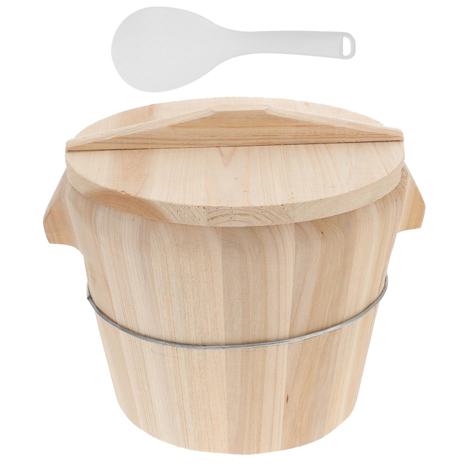 Alipis Vaporera de Arroz Cubo al Vapor Artesanal de Madera Diseño de Fondo Móvil y Aroma Natural para Cocinar al Vapor en Cocina Tradicional