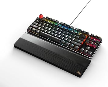 Glorious Wooden Wrist Rest - TENKEYLESS (TKL) - Onyx/Black - Mechanical Keyboards Wood Ergonomic Palm Rest| 14x4 inches/19mm Thick (GV-87-DARK)