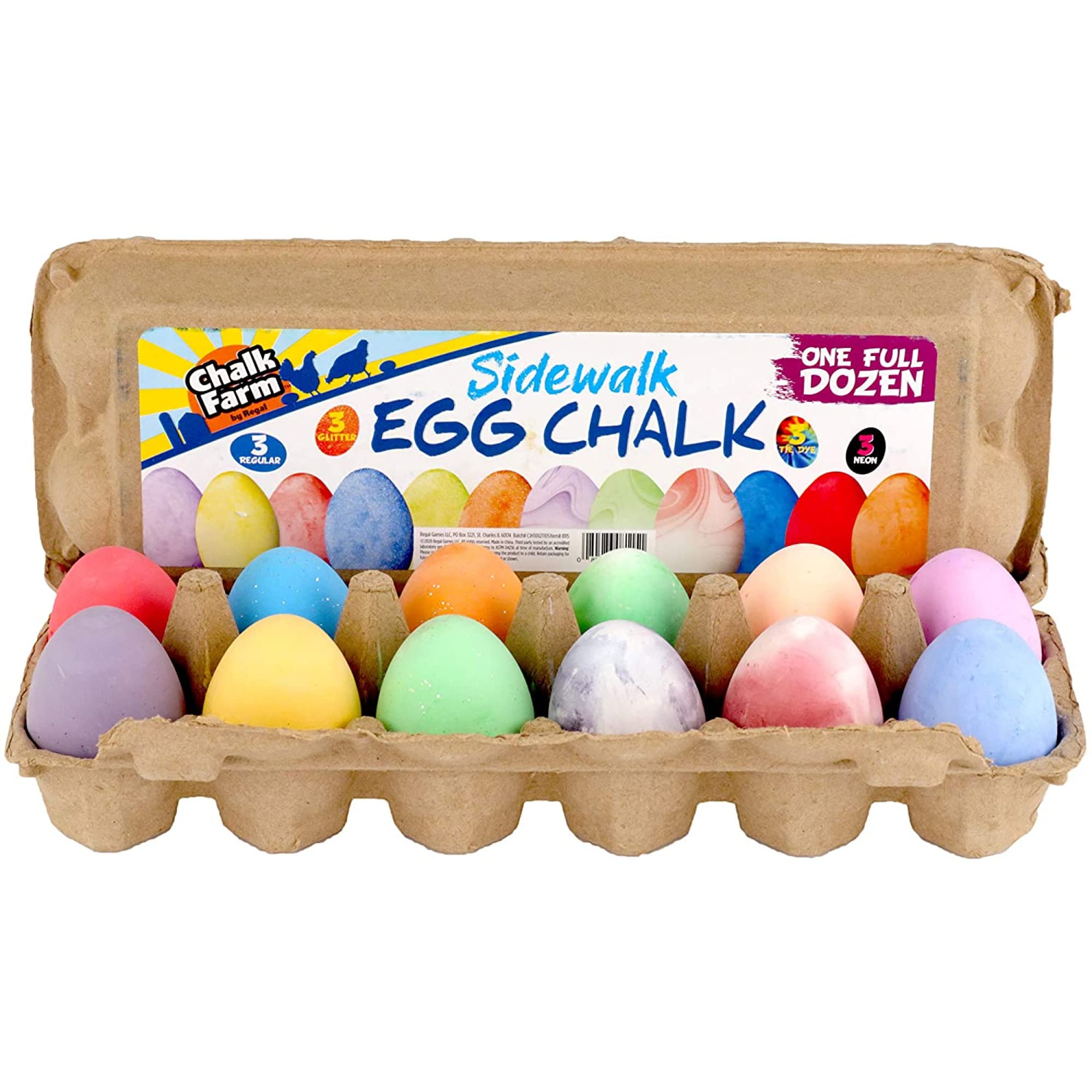 Lot De 6 Craies De Pâques En Forme D'Œuf - Lavables, Sans Poussière - Créatif Trottoir