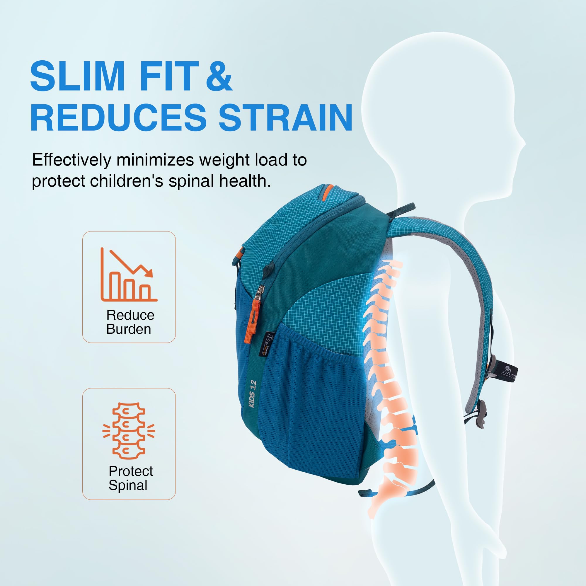 Mountaintop 8L/12L Kinderrucksack Wanderrucksack Kinder mit Brustgurt für Mädchen Jungen 1-6 Jahre Rucksack Kinder Wandern