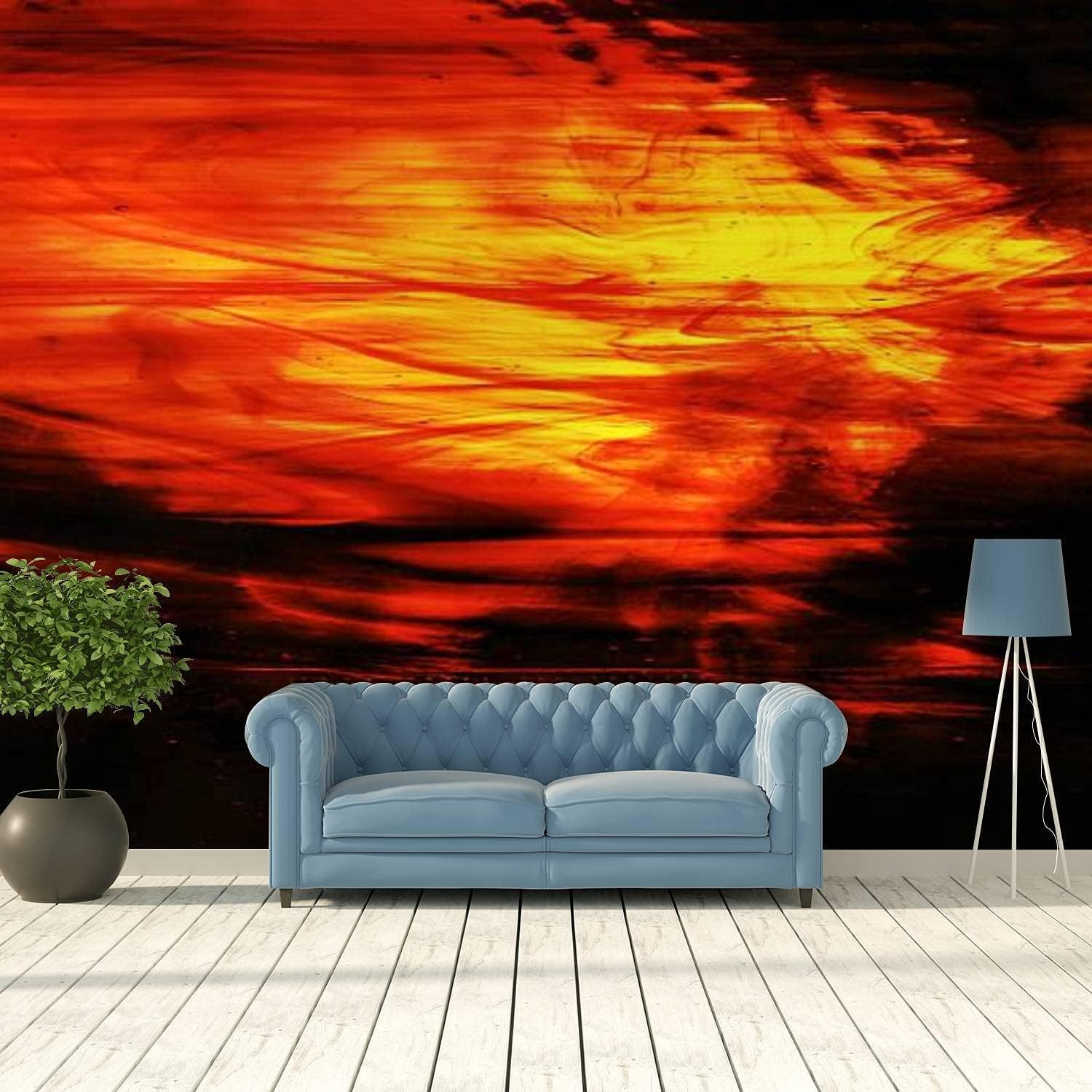 Papier peint mural paysage abstrait 3D texture fresco étanche