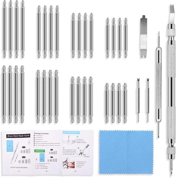 Abeillo 37 Pcs Watch Pins Replacement Kit, 1.5mm/1.8mm
