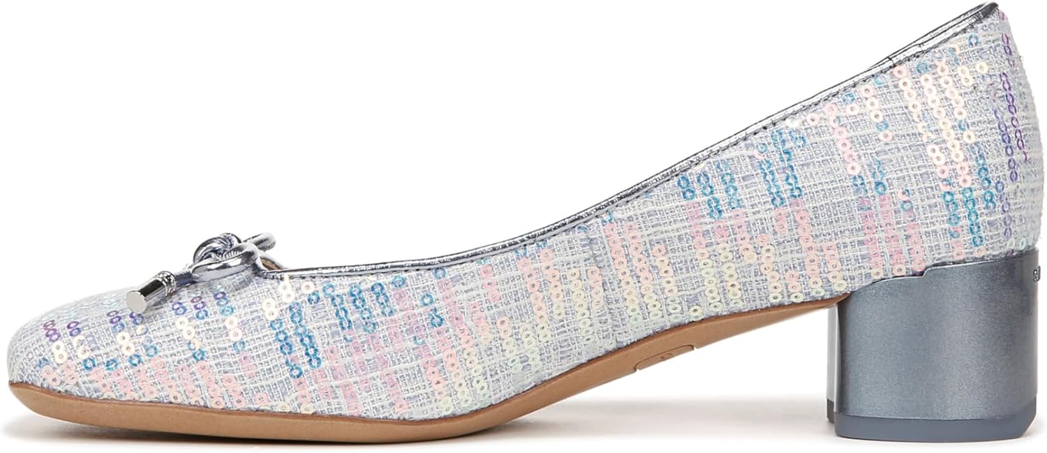 franco sarto women's classic pump 5 light blue sparkle